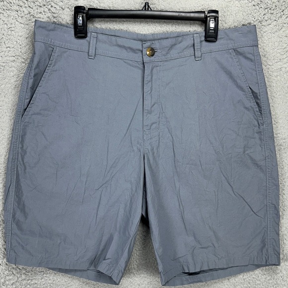 Columbia Mens‎ Khaki Chino Shorts 36X10 Grey Flat Front Outdoor Stretch Casual